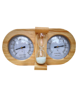 Pirties higrometras - termometras - smėlio laikrodis - Sauna 3in1 