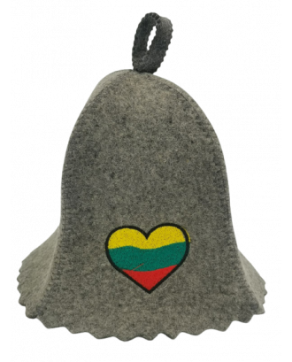 Pirties kepurė - Lietuvos vėliava, širdis, 100% vilna. PIRTIES AKSESUARAI
