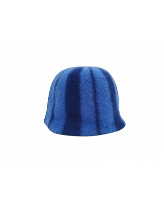 Pirties kepurė- dryžuota mėlyna , 100% vilna PIRTIES AKSESUARAI