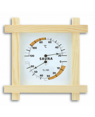 Analoginis pirties termometras - higrometras su mediniu rėmu Dostmann TFA 40.1008 PIRTIES AKSESUARAI