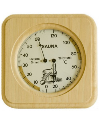 Analoginis pirties termometras - higrometras su mediniu rėmu Dostmann TFA 40.1007 PIRTIES AKSESUARAI