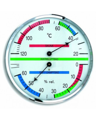 Analoginis pirties termometras, higrometras su metaliniu žiedu  - Dostmann TFA 40.1013