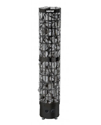 Elektrinė pirties krosnelė Harvia Cilindro Slim PC66, 6,6kW, juoda, su integruotu mechaniniu valdymu