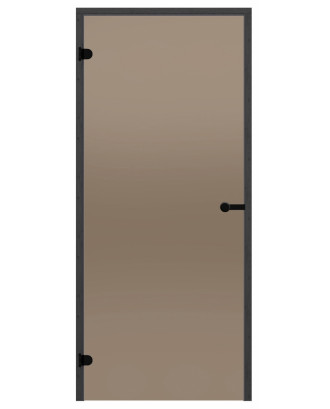 HARVIA stiklinės pirties durys 7x19 bronza (juodas pušies rėmas)