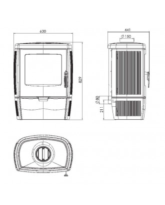 Ketaus krosnelė Alberto 8,6 kW ŠILDYMO KROSNYS