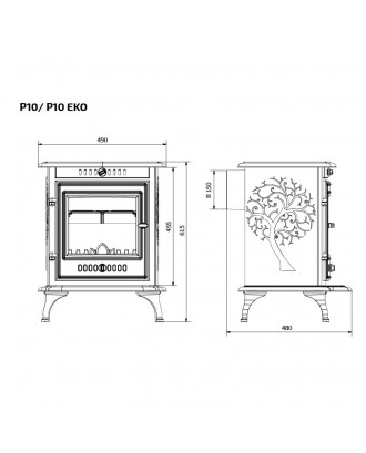 Ketaus krosnelė KAWMET P10 6,8 kW ECO ŠILDYMO KROSNYS