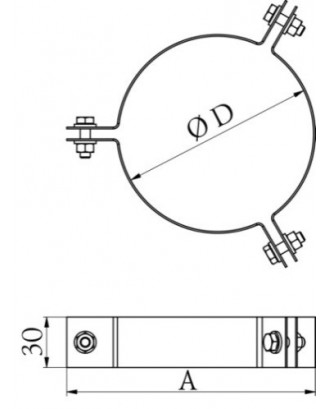 Spaustukas, sąvarža D115-120, 1 mm, inox (55702)