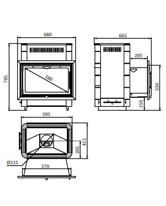 Pirties krosnelė TMF Vitruvia II Inox antracitas, didelis ekranas (32513) TMF pirties krosnys