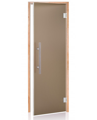 Pirties durys LUX, alksnis, bronzinis matinis stiklas 70x200cm