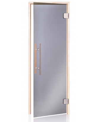 Pirties durys Ad Premium, drebulė, pilkas stiklas 80x210cm