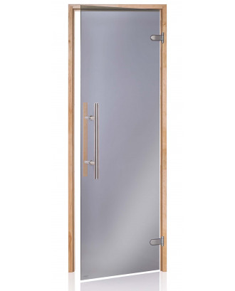 Pirties durys Ad Premium Light, alksnis, pilkas stiklas 70x190cm