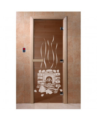 Pirties durys - Sauna 1900x700, 8mm, bronza PIRTIES DURYS