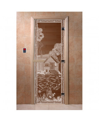 Pirties durys - Pirtis miške 2000x800, 8mm, bronza
