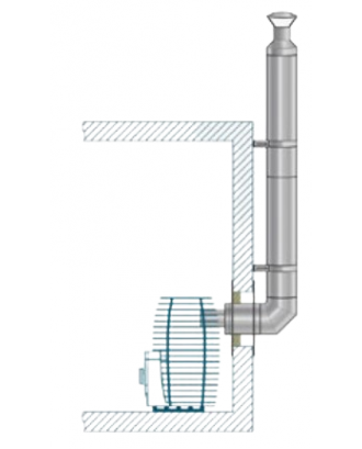 Dūmtraukių sistema HUUM H310202 - Through the Wall Backside Connection