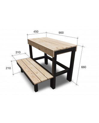 Išardomas suolas - SAUFLEX, 900x450x660mm, pušis PIRTIES MEDIENA