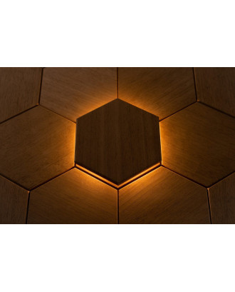 Dekoratyvinis elementas Hexa Thermo, abachi, LED PIRTIES IR HAMAMO APŠVIETIMAS