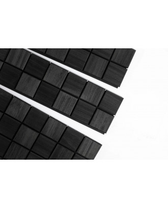Dekoratyvinė apdailos plokštė Square Black Thermo, abachi PIRTIES MEDIENA