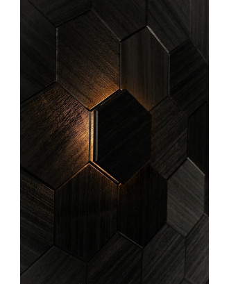 Dekoratyvinis elementas Hexa Black, abachi, LED PIRTIES IR HAMAMO APŠVIETIMAS