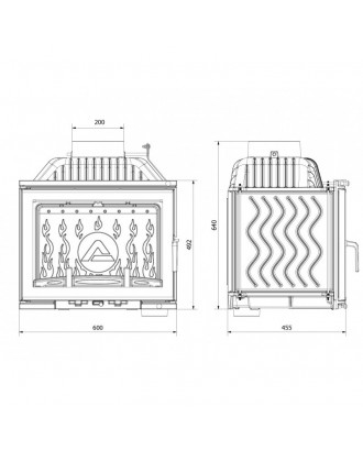 Židinio įdėklas KAWMET W17 DECOR 12,3kw ŽIDINIAI