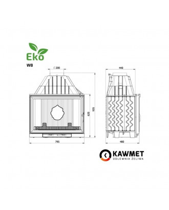 Židinio įdėklas KAWMET W16 13.5 kW ŽIDINIAI